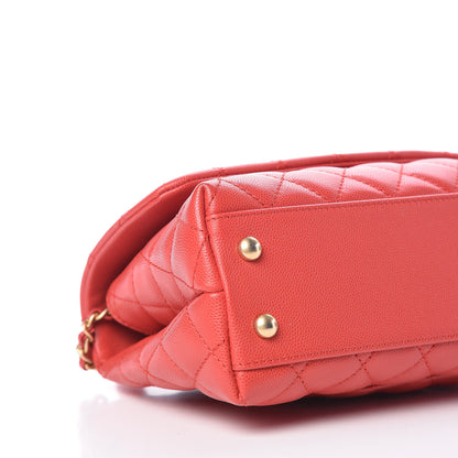 Chanel Caviar Quilted Mini Coco Handle Flap Red 5 of 9