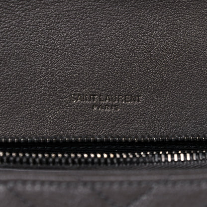 Saint Laurent Sheepskin Matelasse Chevron Monogram Medium College Bag Asphalt 8 of 14