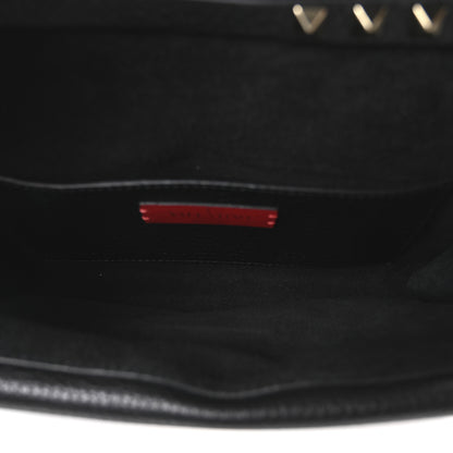 Valentino Garavani Grainy Calfskin Rockstud Double Flap Crossbody Bag Black 5 of 9