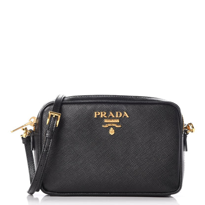 Prada Saffiano Small Camera Crossbody Bag Black 1 of 8