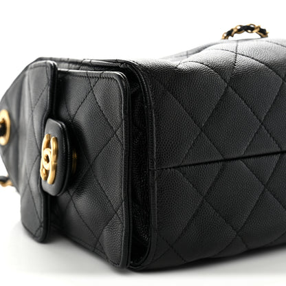 Chanel Caviar Quilted Mini Chanel 25 Handbag Black 9 of 10
