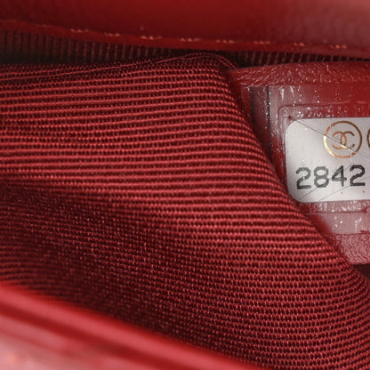 Chanel Calfskin Quilted Small Double Pocket Top Handle Flap Red 7 of 12