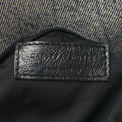 Saint Laurent Denim Quilted Medium Loulou Puffer Monogram Chain Satchel Azur 7 of 10