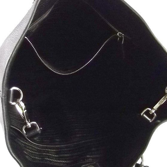 Prada Vitello Daino Tote Black 6 of 9