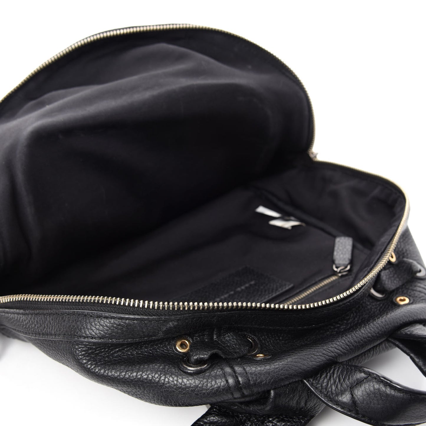 Calfskin Stitched Biker Backpack Black