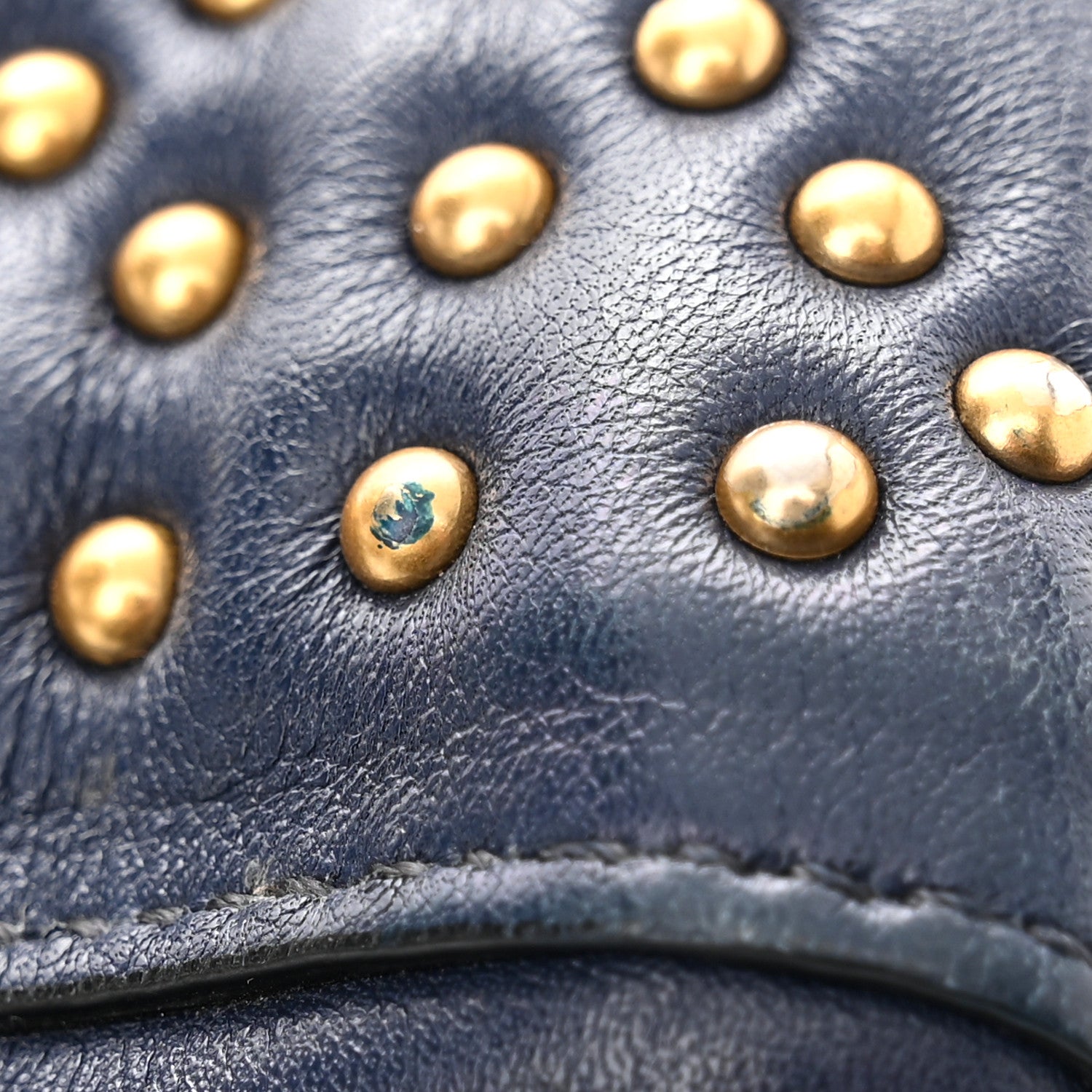 Christian Dior Calfskin Cannage Studded Medium Supple Lady Dior Navy 15 of 18