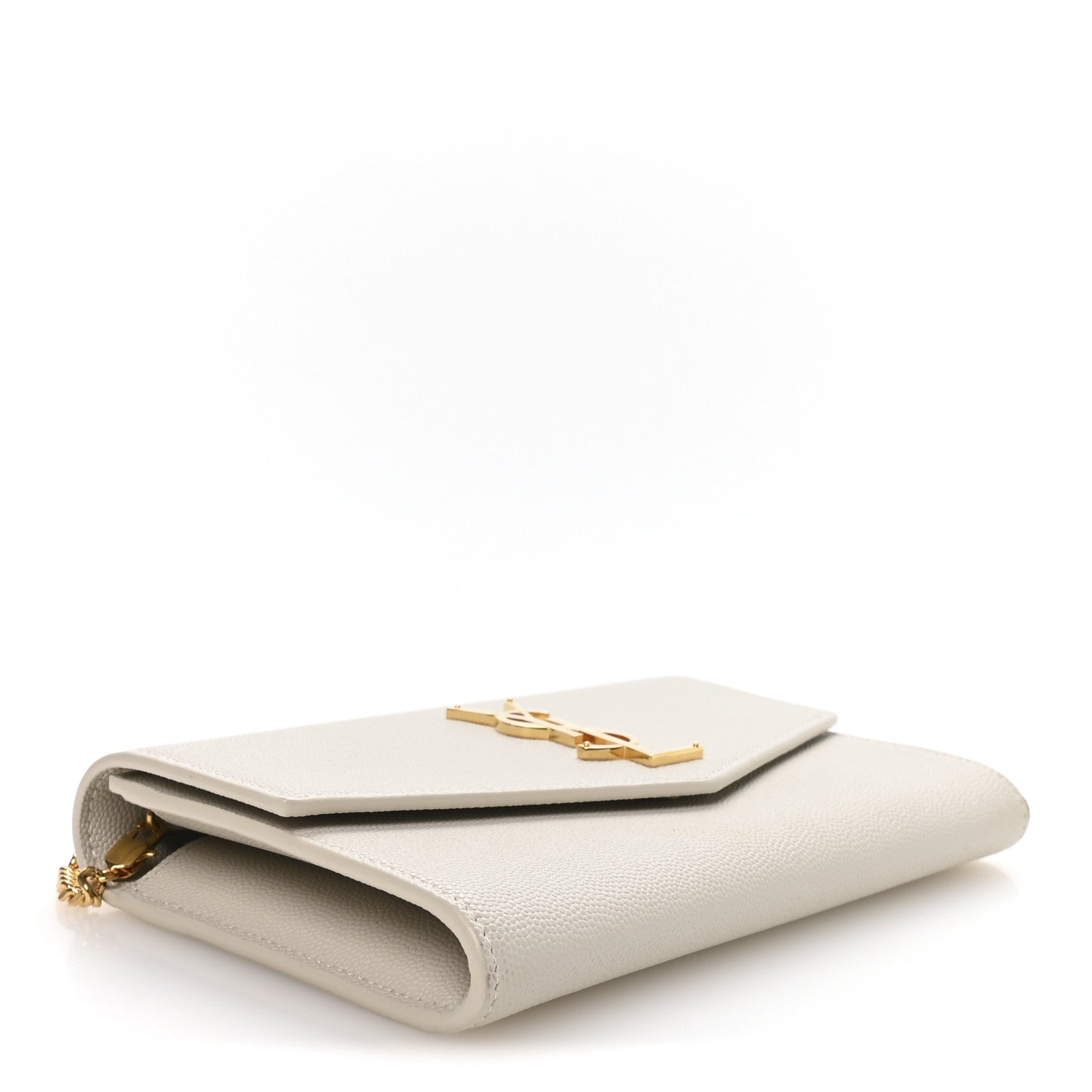 Saint Laurent Grain De Poudre Monogram Uptown Chain Wallet Crema Soft 5 of 11
