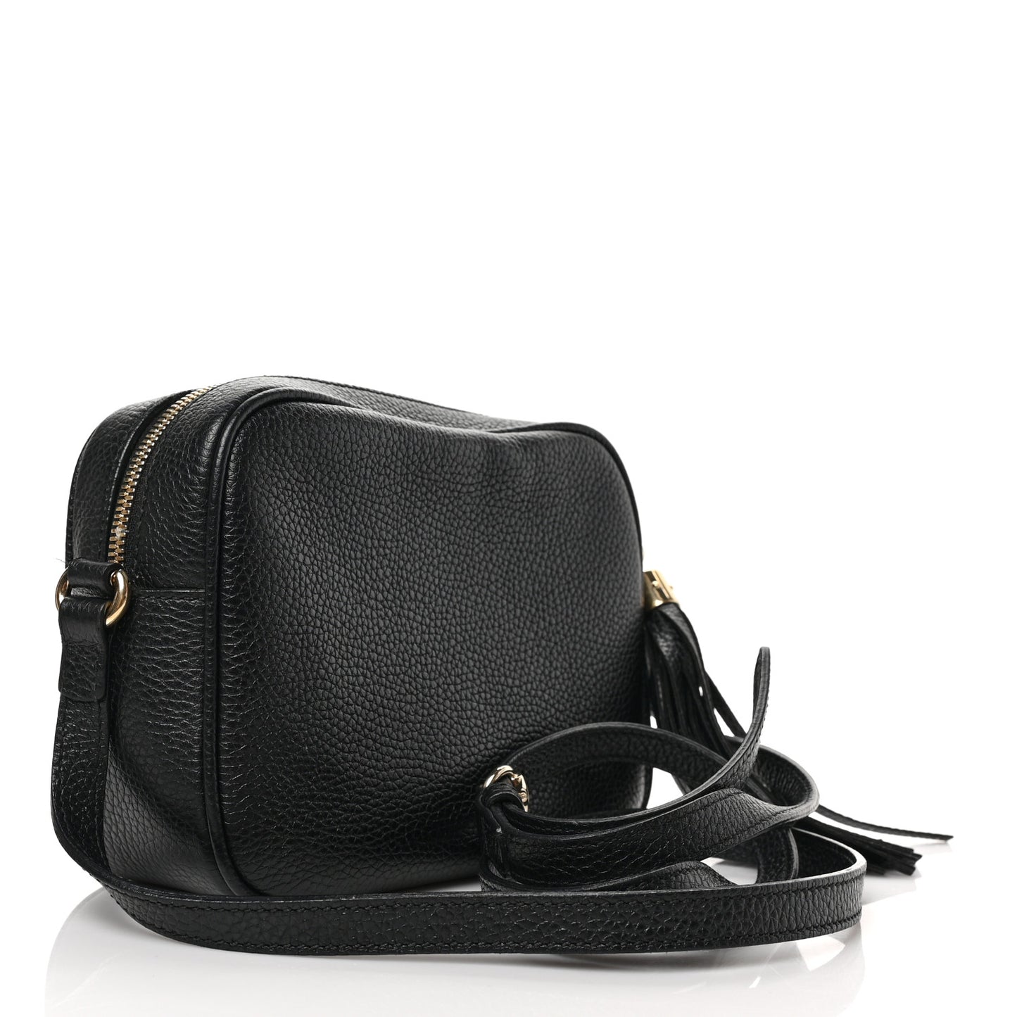 Pebbled Calfskin Small Soho Disco Bag Black