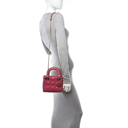 Christian Dior Lambskin Cannage Mini Lady Dior Pink 2 of 10