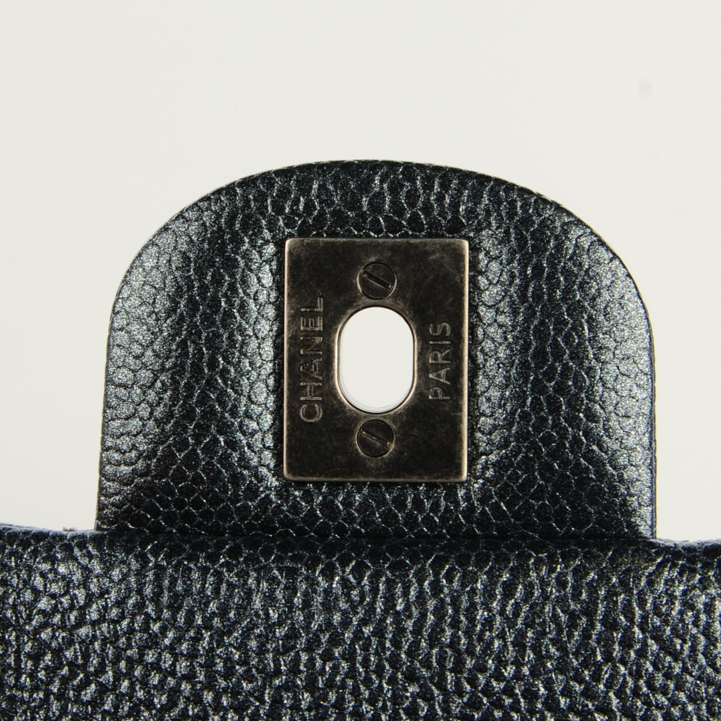 Metallic Caviar Quilted Extra Mini Flap Dark Grey