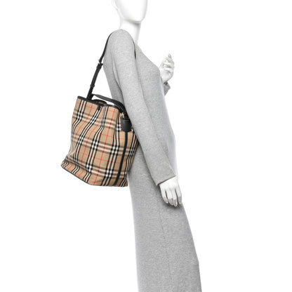 Burberry Vintage Check Calfskin Ashby Bucket Bag Archive Beige 2 of 11