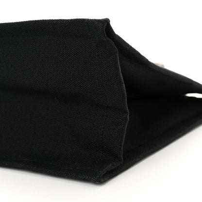 Saint Laurent Raffia Linen Calfskin Rive Gauche Tote Naturale Black 9 of 11