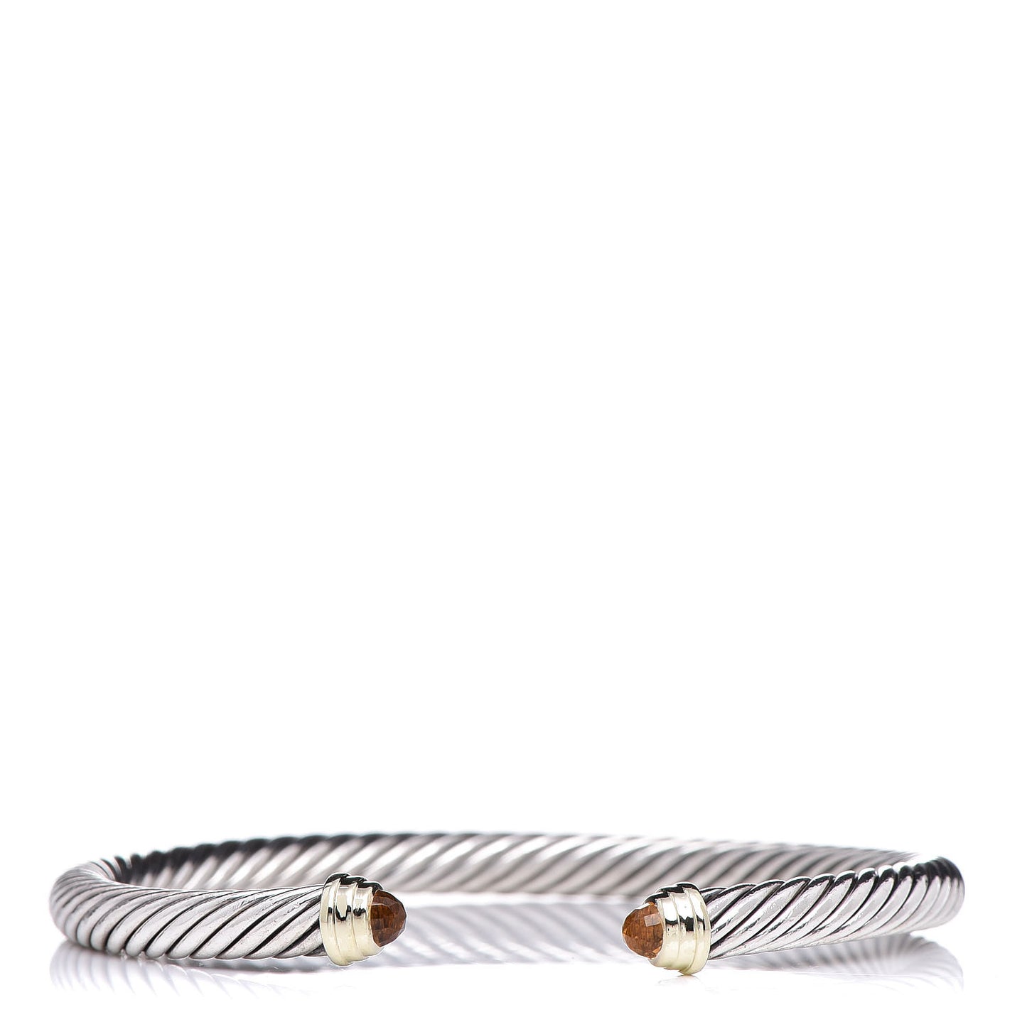 Sterling Silver 14K Yellow Gold Citrine 5mm Cable Classics Petite Color Bracelet