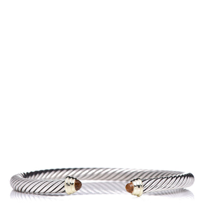 David Yurman Sterling Silver 14K Yellow Gold Citrine 5mm Cable Classics Petite Color Bracelet 1 of 4