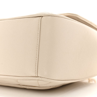 Salvatore Ferragamo Calfskin Quilted Gancini Flap Bag Bone 9 of 10