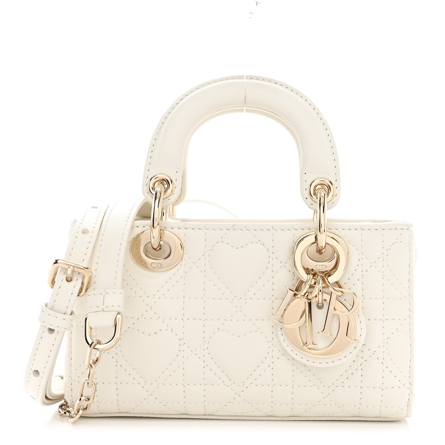 Christian Dior Lambskin Cannage Dioramour Micro Lady D-Joy Latte 1 of 12