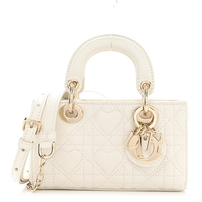 Christian Dior Lambskin Cannage Dioramour Micro Lady D-Joy Latte 1 of 12