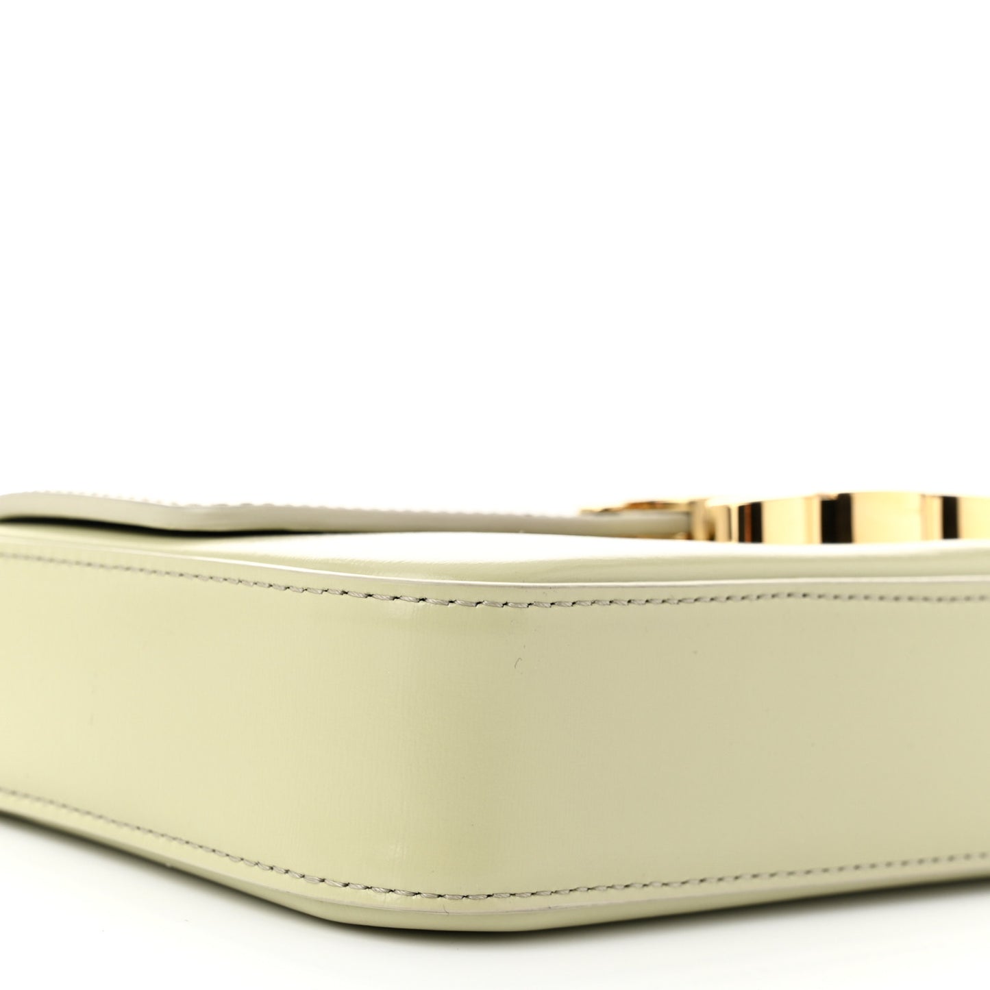 Shiny Calfskin Triomphe Chain Shoulder Bag Almond Green