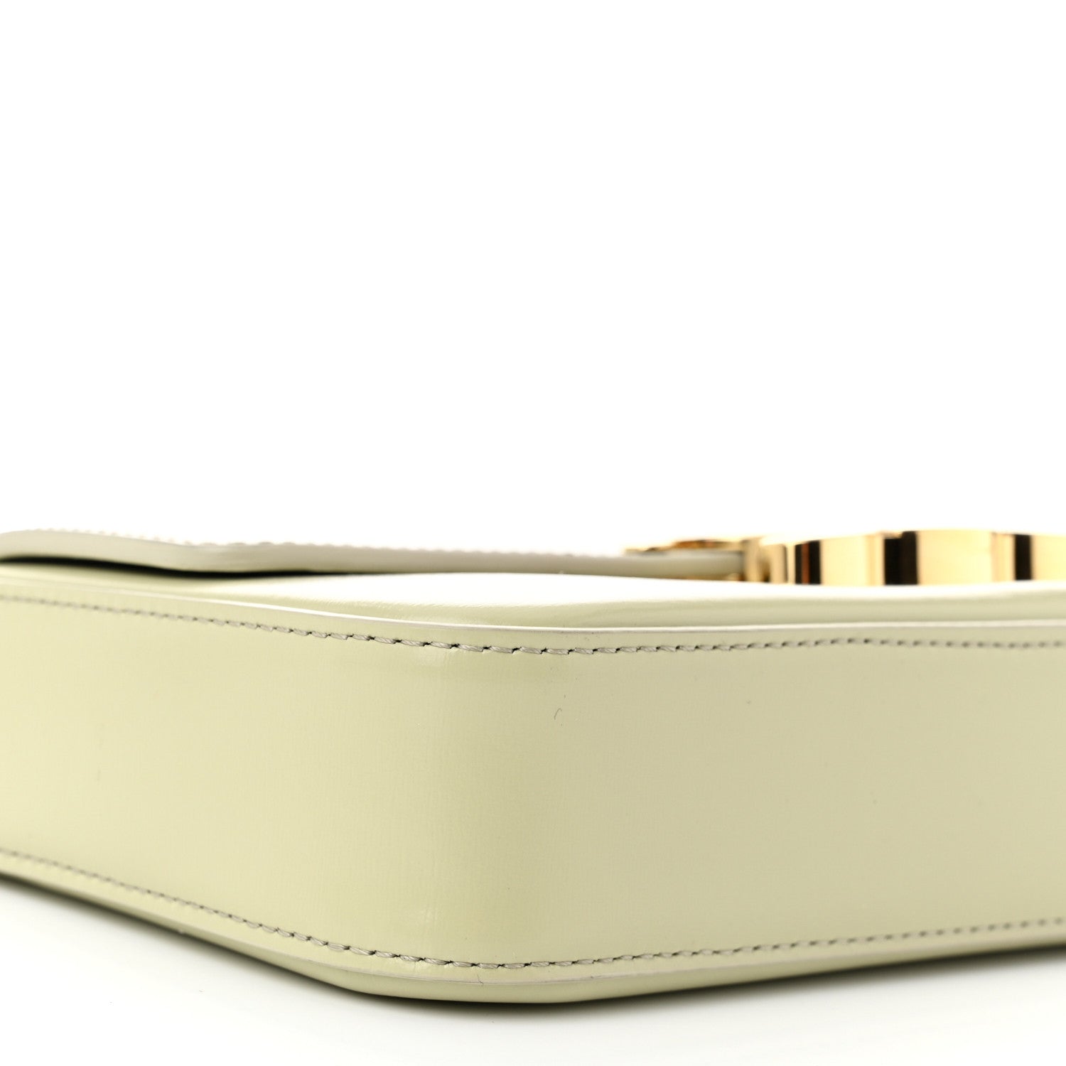 Celine Shiny Calfskin Triomphe Chain Shoulder Bag Almond Green 9 of 10