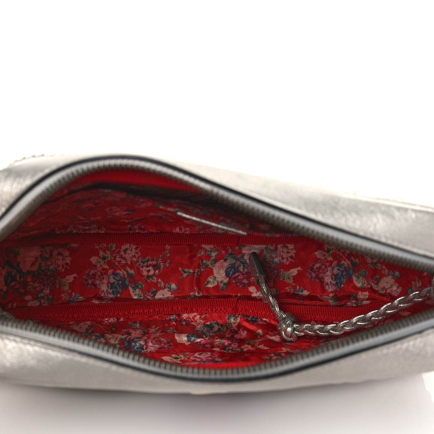 Laminated Nappa Web Trapuntata Small GG Shoulder Bag Argento