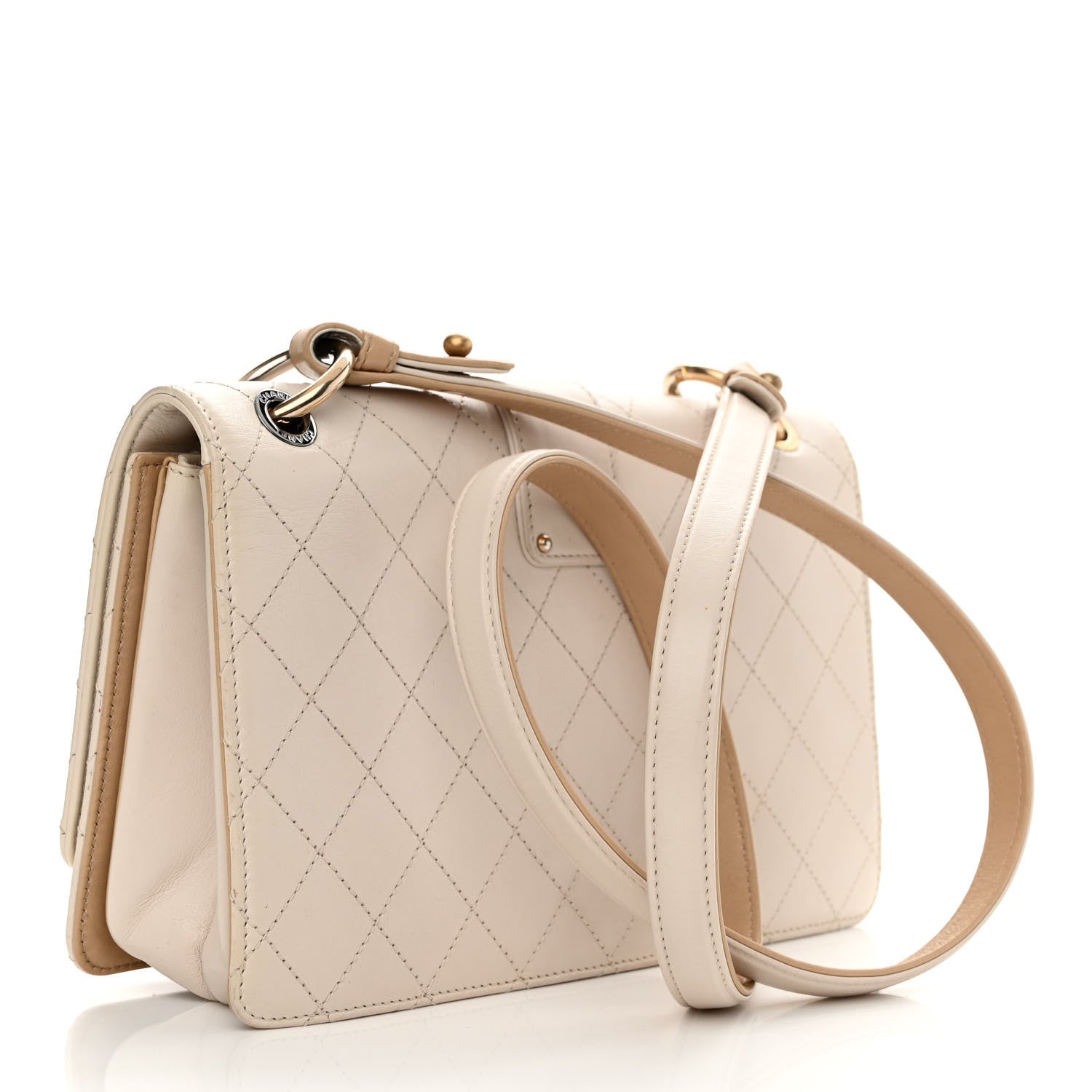 Chanel Calfskin Stitched Flap White 3 of 15