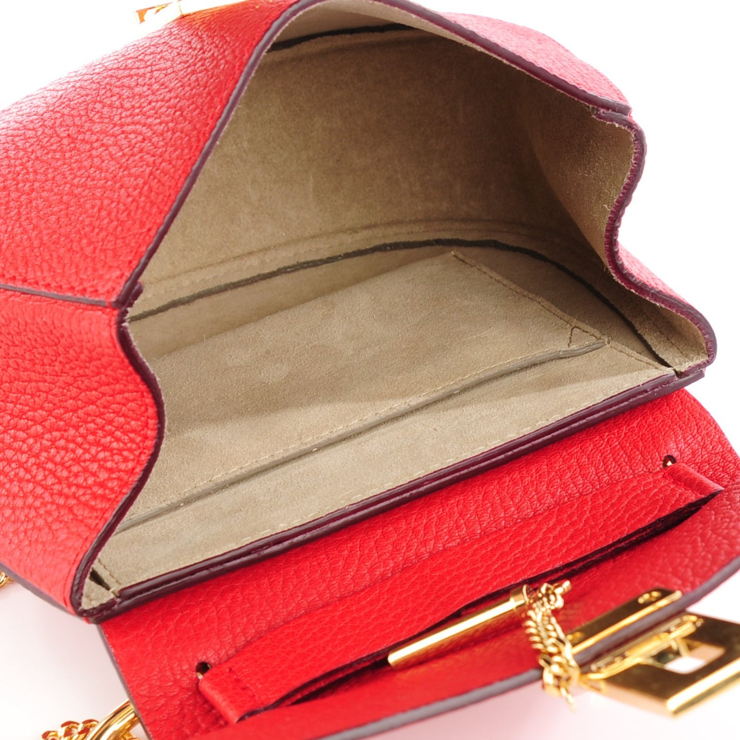 Grained Lambskin Mini Drew Shoulder Bag Plaid Red