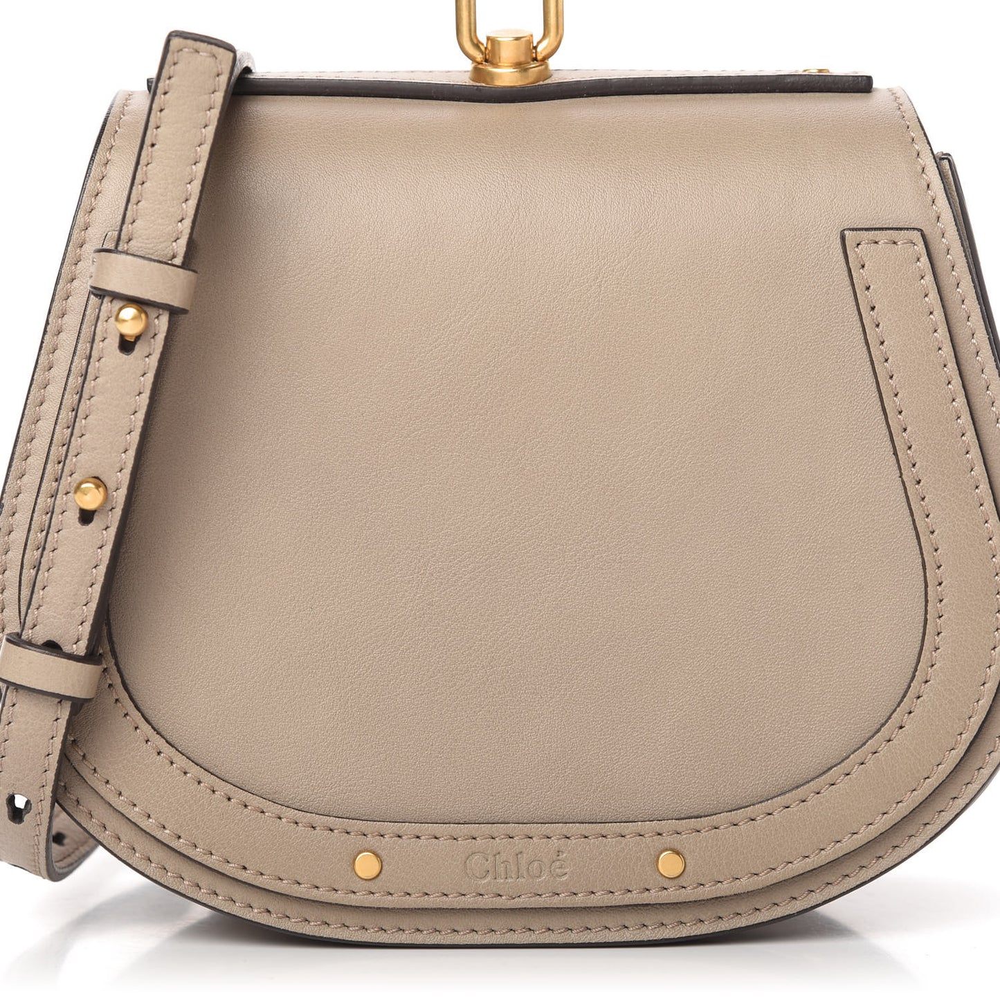 Calfskin Suede Small Nile Bracelet Bag Motty Grey