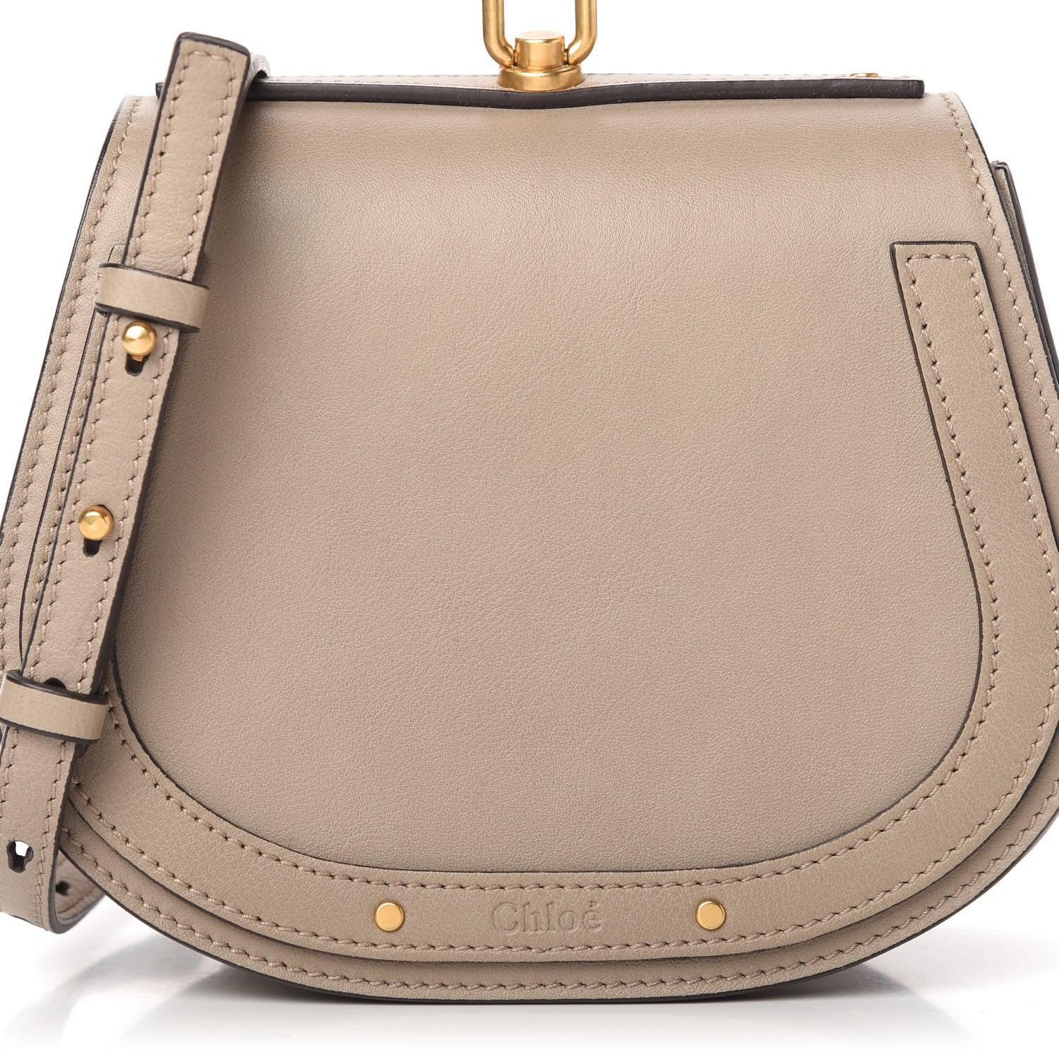 Chloe Calfskin Suede Small Nile Bracelet Bag Motty Grey 10 of 10
