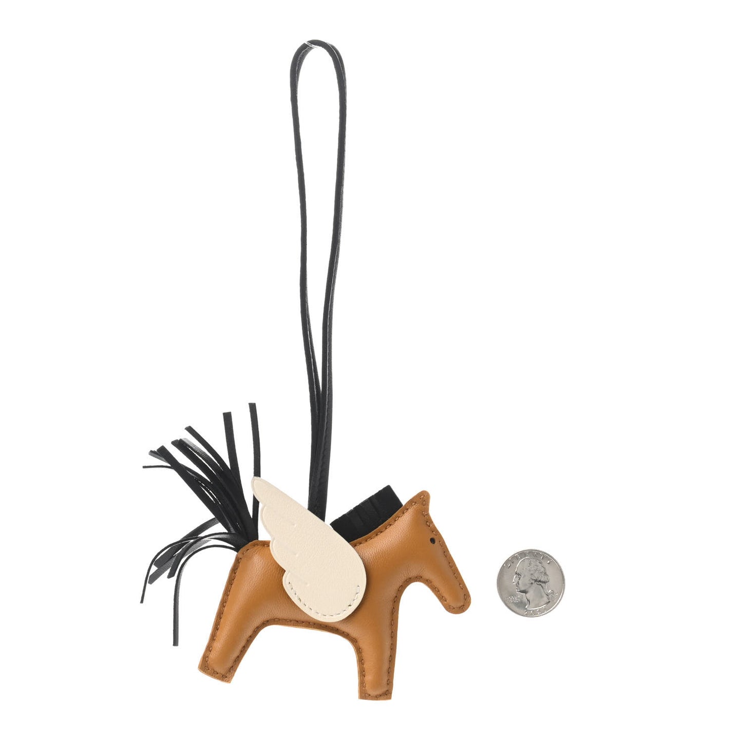 Milo Lambskin Grigri Rodeo Pegase Horse Bag Charm PM Sesame Black Nata