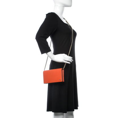 Gucci Dollar Calfskin Medium Betty Chain Wallet Sun Orange 2 of 9