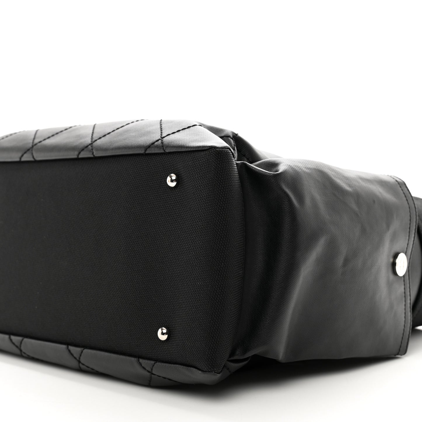 Coated Canvas Quilted Large Paris Biarritz Tote Black