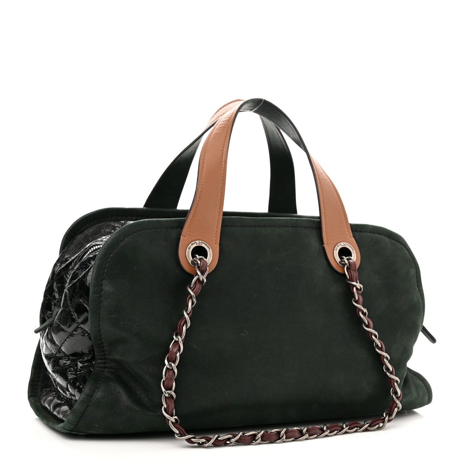 Chanel Iridescent Lambskin Aged Calfskin In The Mix Bowler Green 2 of 10
