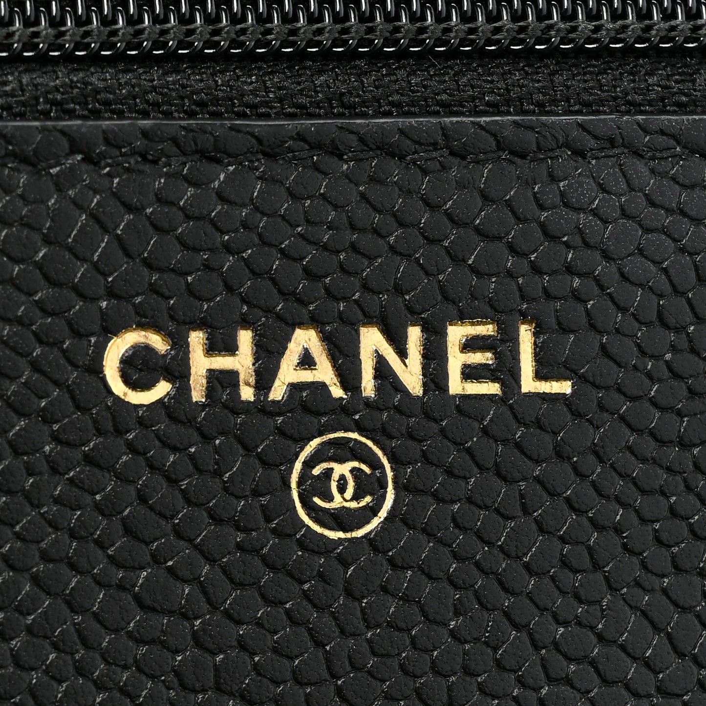 Caviar Quilted Tiny CC Wallet On Chain WOC Black