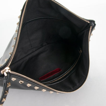 Valentino Garavani Vitello Large Rockstud Zip Wristlet Pouch Black 5 of 7