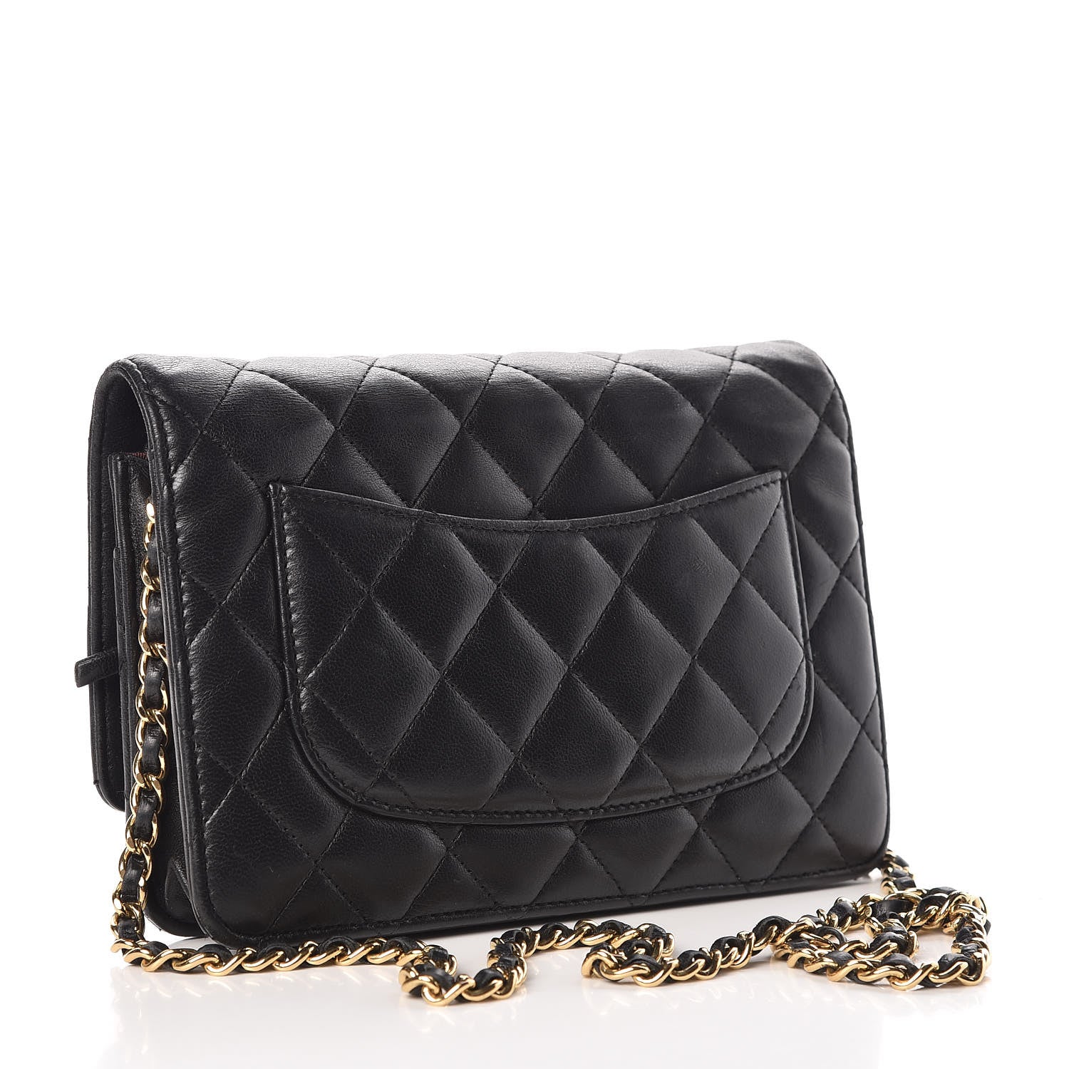 Chanel Lambskin Quilted Wallet On Chain WOC Black 3 of 8
