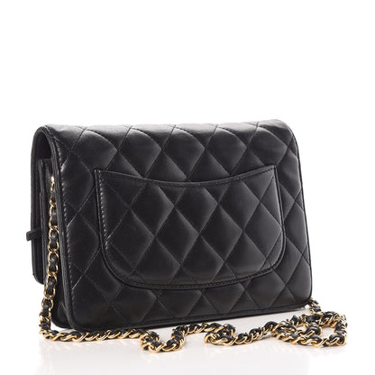 Chanel Lambskin Quilted Wallet On Chain WOC Black 3 of 8
