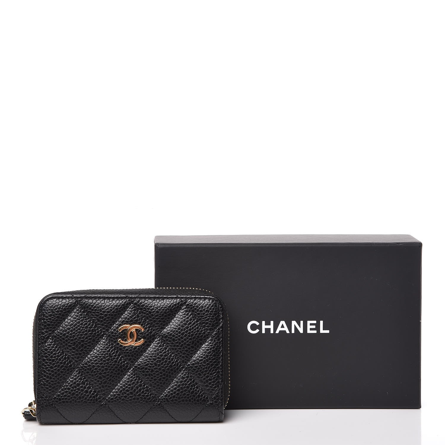 Chanel Caviar Quilted Zip Coin Purse Black 8 of 8
