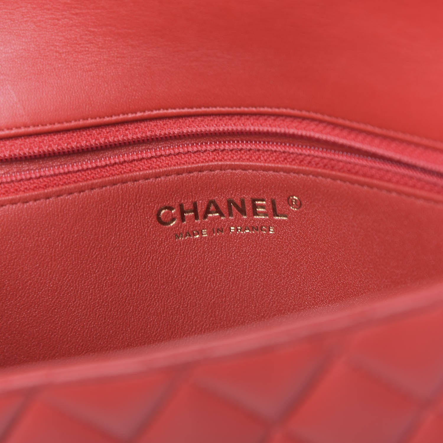 Chanel Lambskin Quilted Flap Clutch Red 6 of 10