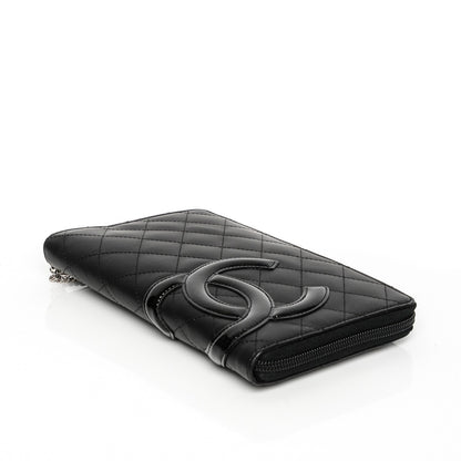 Chanel Calfskin Cambon Zip Around Organizer Wallet Black 4 of 8