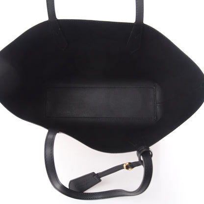 Burberry Grainy Calfskin Haymarket Check Medium Reversible Tote Black 4 of 7
