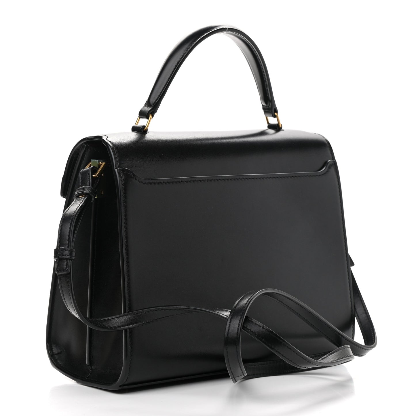 Smooth Calfskin Medium Classic Monogram Cassandra Top Handle Black Rouge Legion