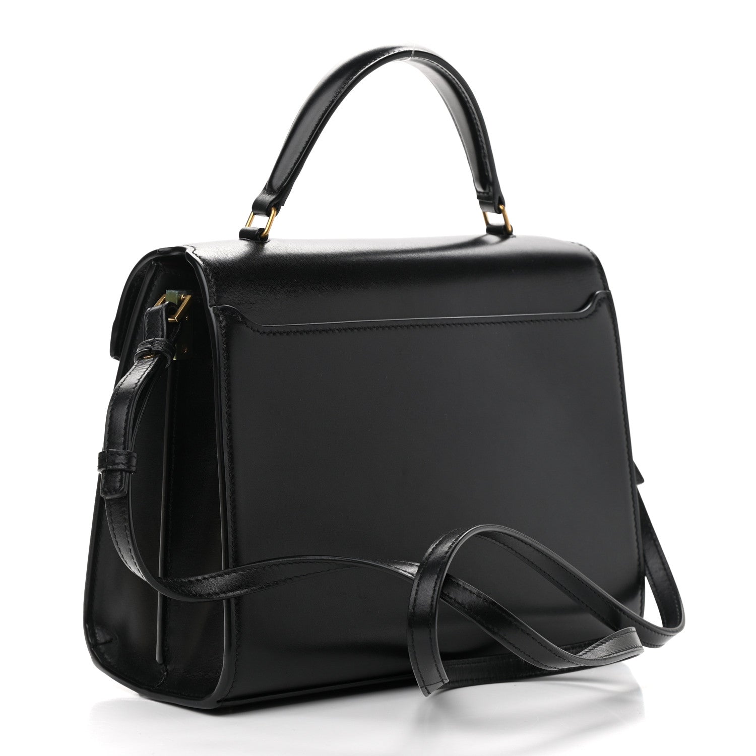 Saint Laurent Smooth Calfskin Medium Classic Monogram Cassandra Top Handle Black Rouge Legion 3 of 14