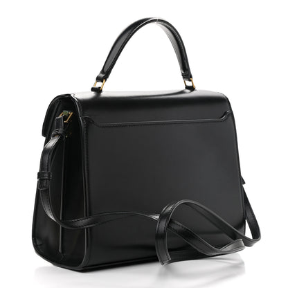 Saint Laurent Smooth Calfskin Medium Classic Monogram Cassandra Top Handle Black Rouge Legion 3 of 14