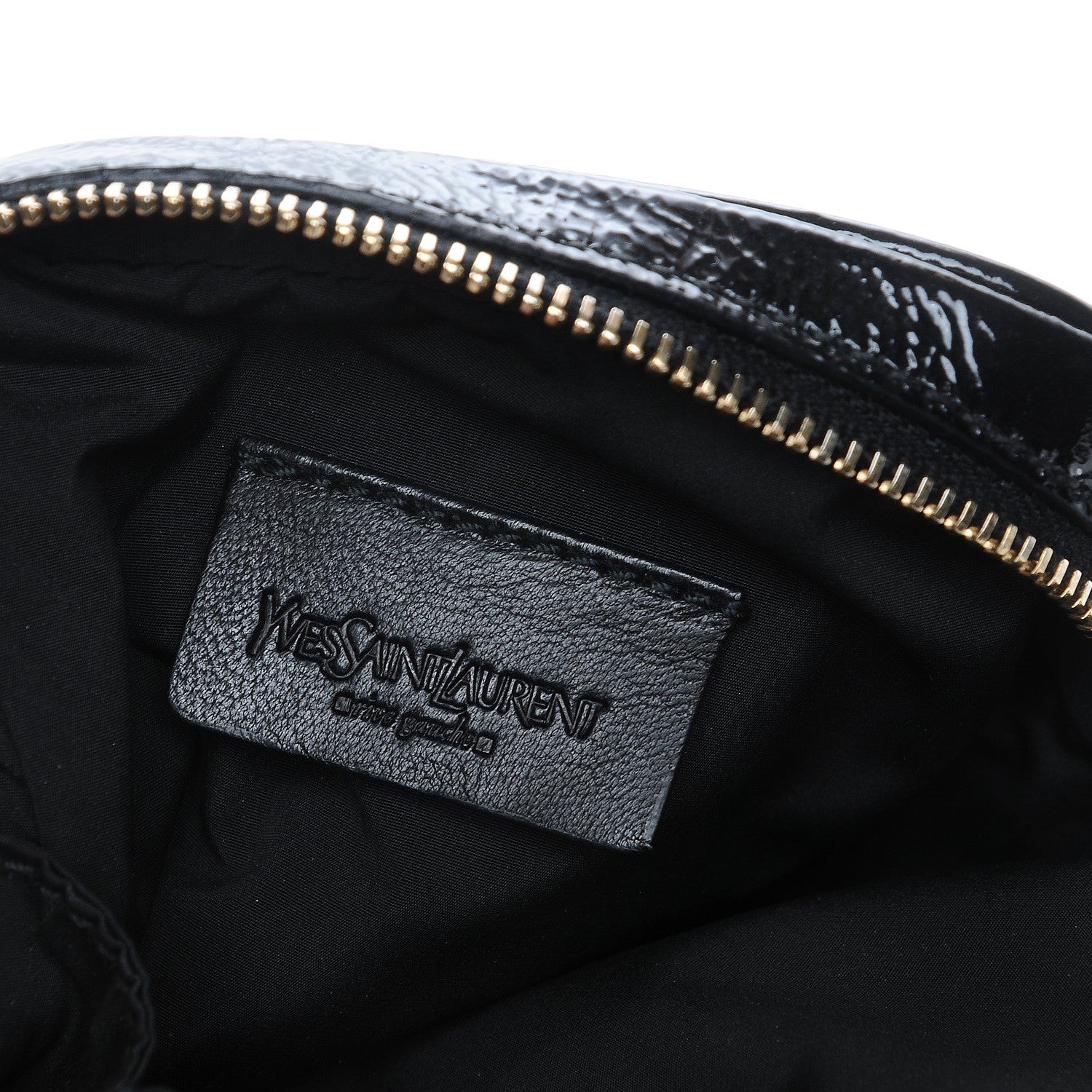 Saint Laurent Textured Patent Monogram Mini Wristlet Black 6 of 7
