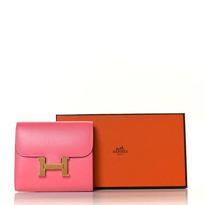 Hermes Tadelakt Constance Short Wallet Rose Lipstick 9 of 9