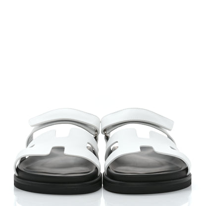 Hermes Calfskin Womens Chypre Sandals 39.5 White 2 of 9