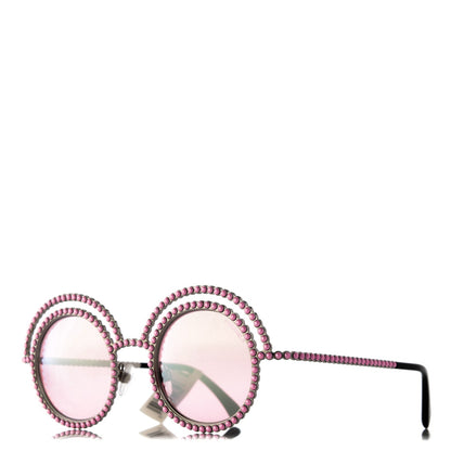 Chanel Pearl Round Sunglasses 71139 Silver Pink 1 of 9