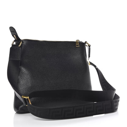 Versace Grained Calfskin Medusa Head Messenger Bag Black 3 of 9