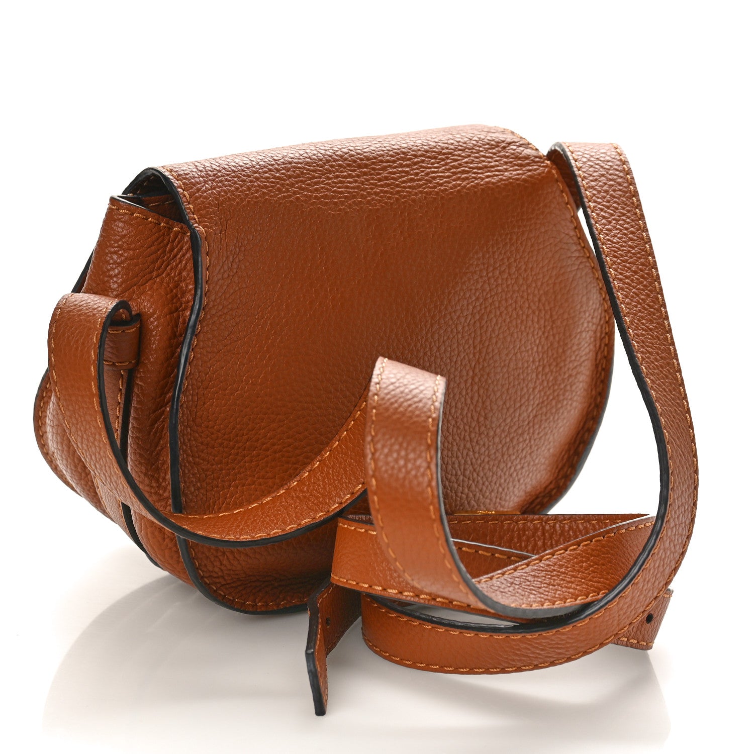Chloe Grained Calfskin Small Marcie Saddle Bag Tan 3 of 11
