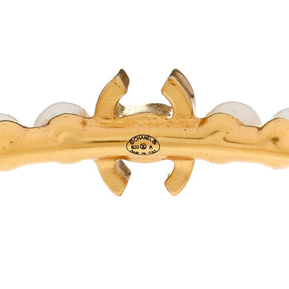 Chanel Pearl CC More Is More Hoop Earrings Gold 4 of 4